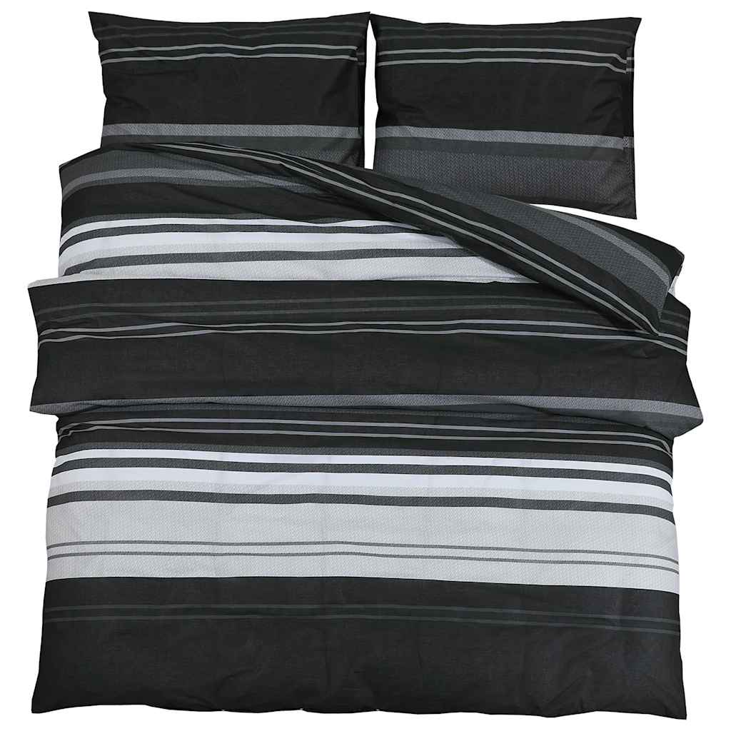 Set Copripiumino Nero e Bianco 135x200 cm in Cotone