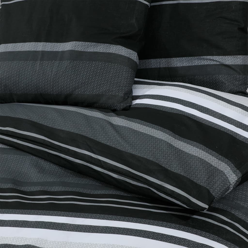 Black and White Duvet Cover Set 200x200 cm in Cotton