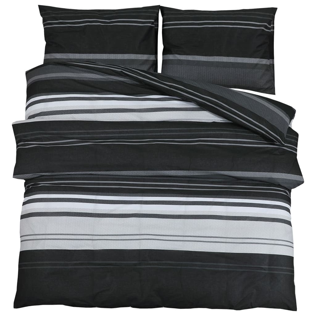 Set Copripiumino Nero e Bianco 200x220 cm in Cotone - homemem39