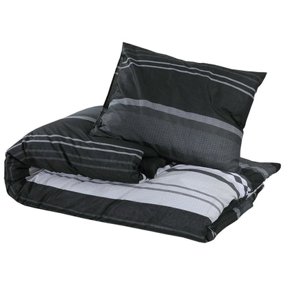 Set Copripiumino Nero e Bianco 225x220 cm in Cotone - homemem39