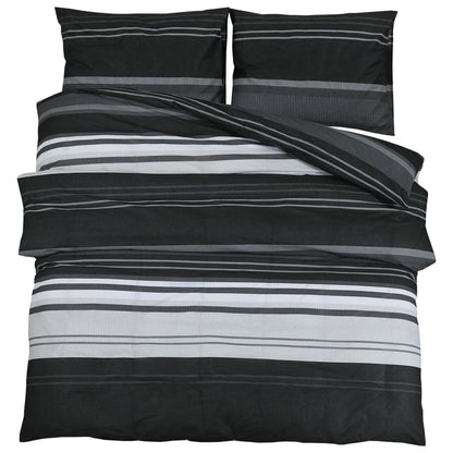 Set Copripiumino Nero e Bianco 260x220 cm in Cotone - homemem39