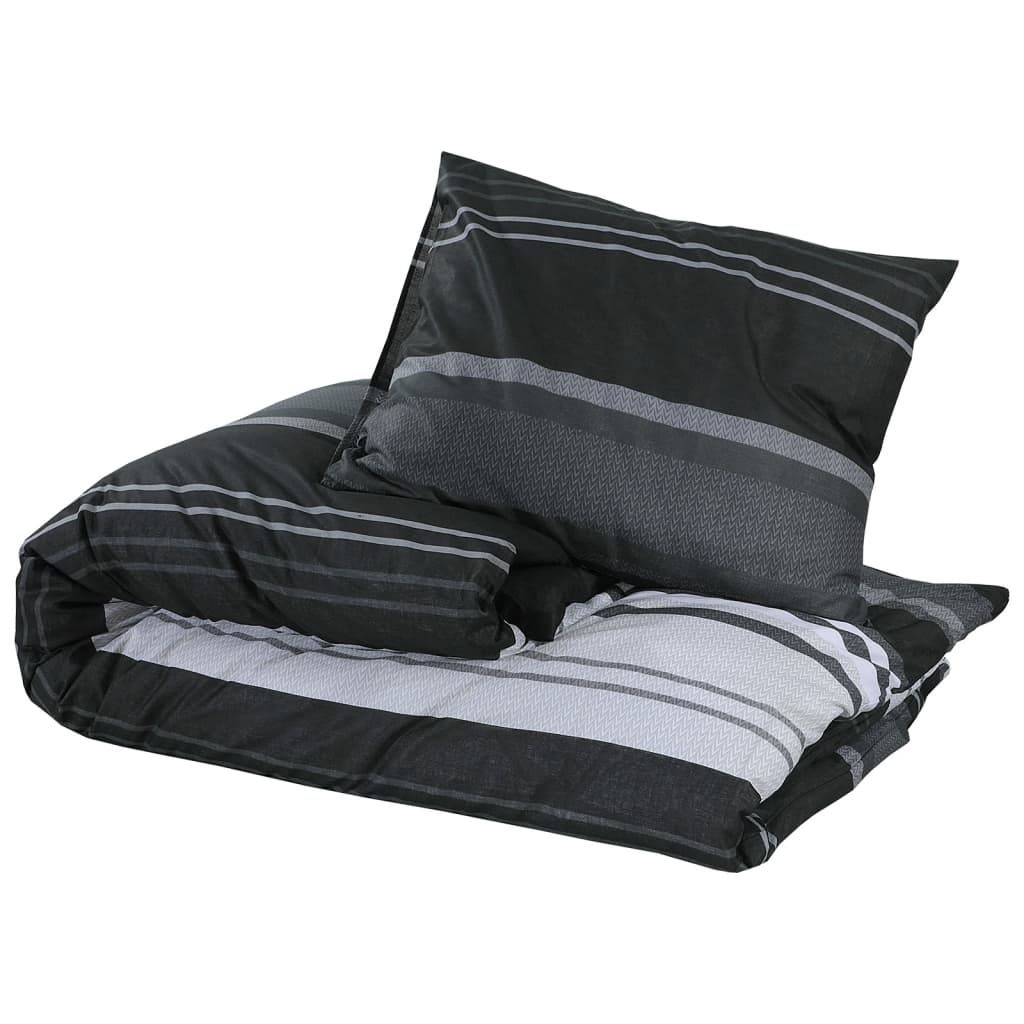 Set Copripiumino Nero e Bianco 260x220 cm in Cotone - homemem39