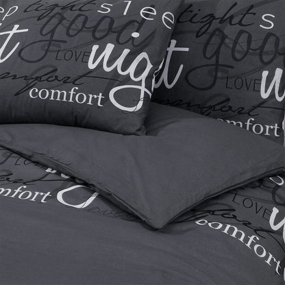 Black Duvet Cover Set 200x200 cm in Cotton