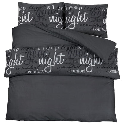 Set Copripiumino Nero 155x220 cm in Cotone - homemem39