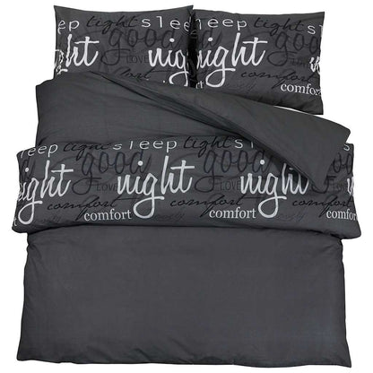 Set Copripiumino Nero 155x220 cm in Cotone