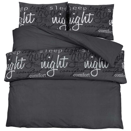 Set Copripiumino Nero 140x200 cm in Cotone