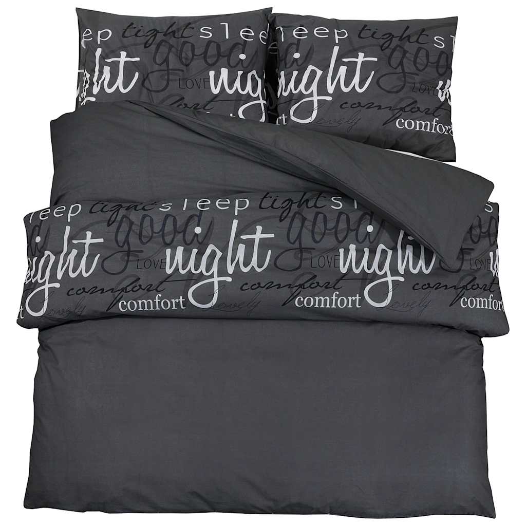 Set Copripiumino Nero 200x200 cm in Cotone