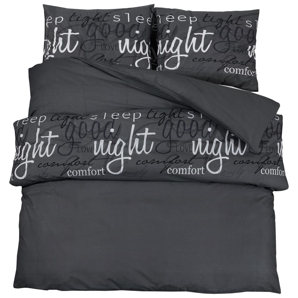 Black Duvet Cover Set 260x220 cm in Cotton