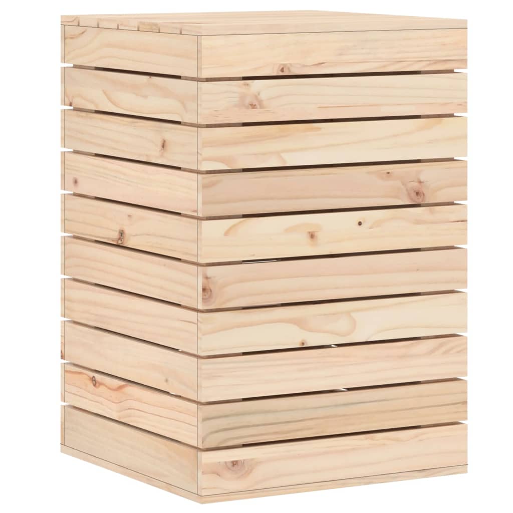 Cesto per Bucato 44x44x66 cm Legno Massello Pino - homemem39