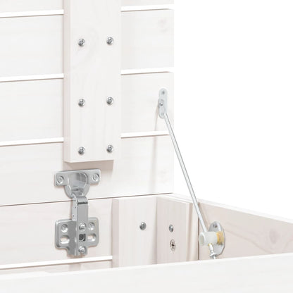 Cesto per Bucato Bianco 44x44x66 cm Legno Massello Pino - homemem39