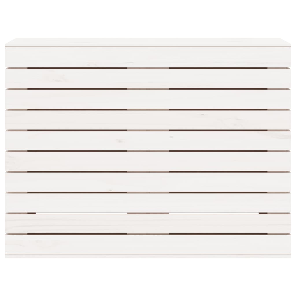 Cesto per Bucato Bianco 88,5x44x66 cm Legno Massello Pino - homemem39