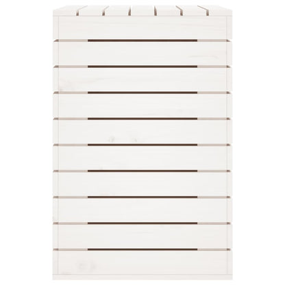 Cesto per Bucato Bianco 88,5x44x66 cm Legno Massello Pino - homemem39