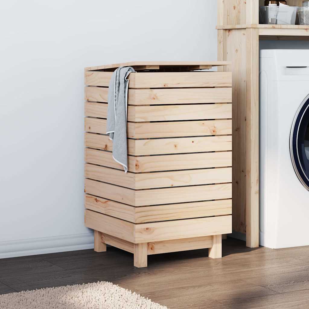 Cesto per Bucato 44x44x76 cm Legno Massello Pino | homemem39