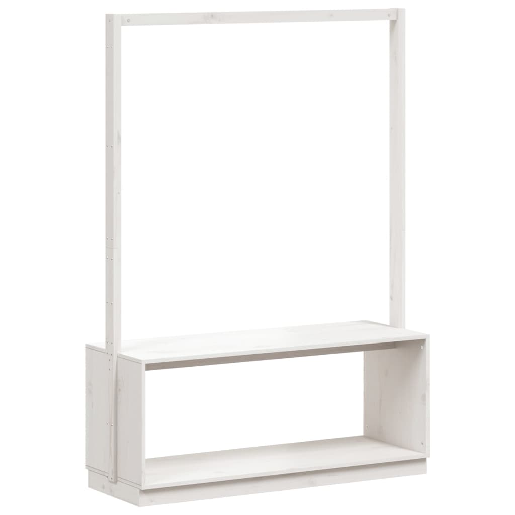 Appendiabiti Porta Scarpe Bianco 113x40x157,5 cm Massello Pino - homemem39