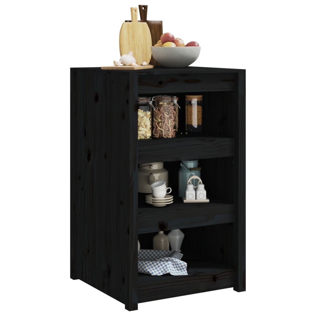 Mobile da Cucina da Esterno Nero 55x55x92 cm Legno Massello di Pino - homemem39