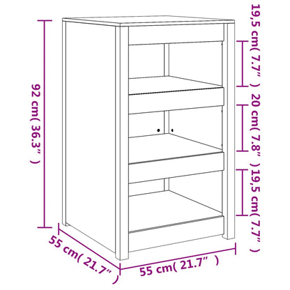 Mobile da Cucina da Esterno MEPPEL 55x55x92 cm Legno Massello di Douglas