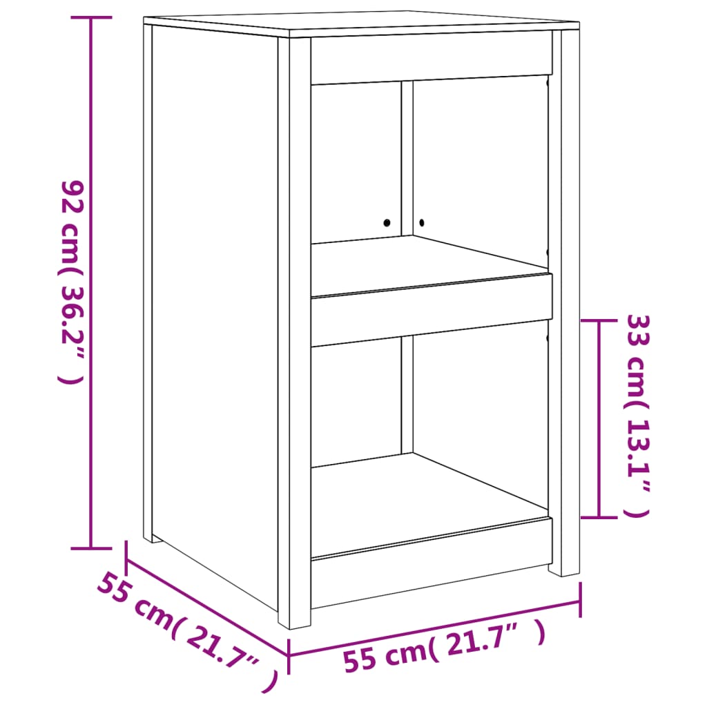 Mobile da Cucina da Esterno MEPPEL 55x55x92 cm Legno Massello di Douglas