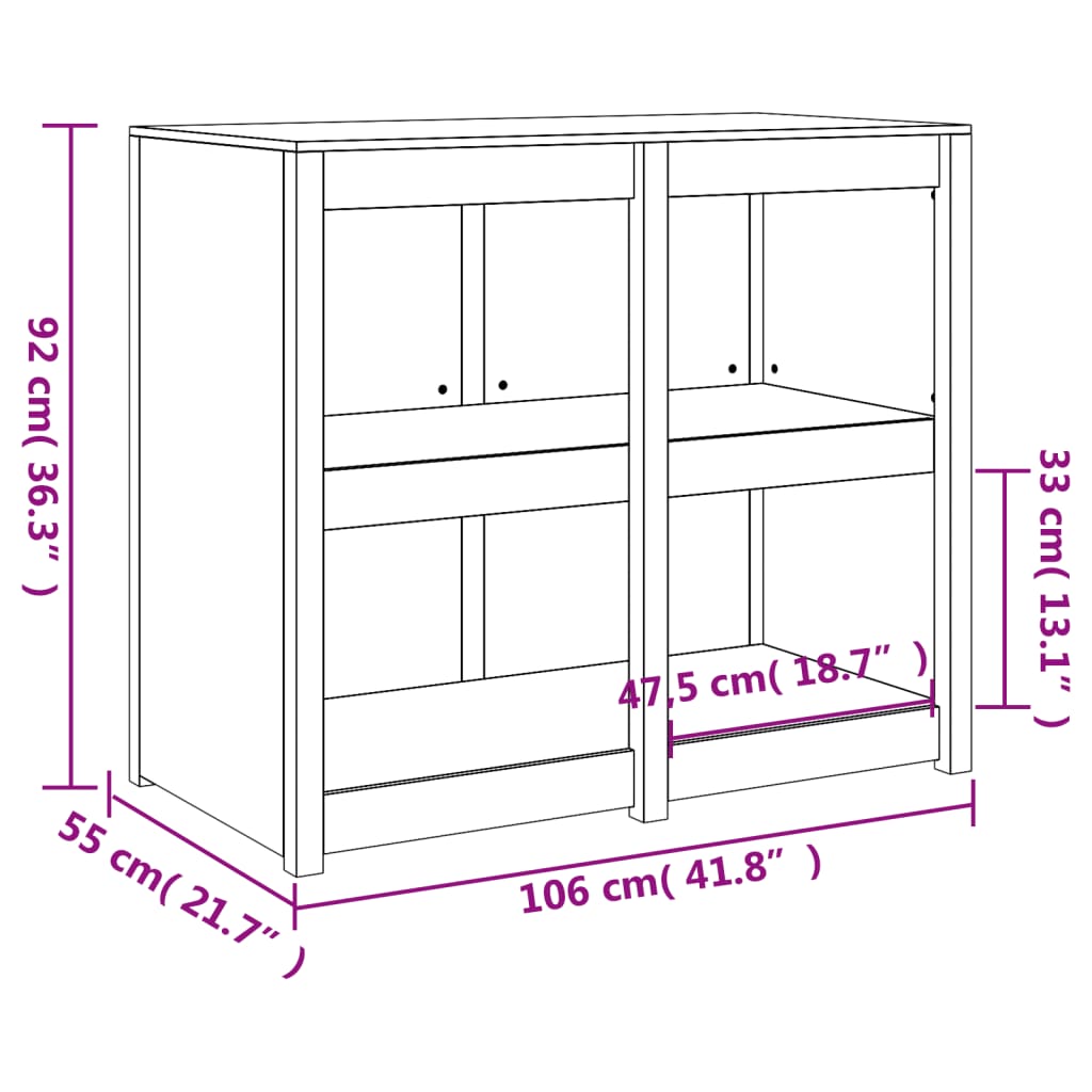 Mobile da Cucina da Esterno MEPPEL 106x55x92 cm Legno Massello di Pino | homemem39