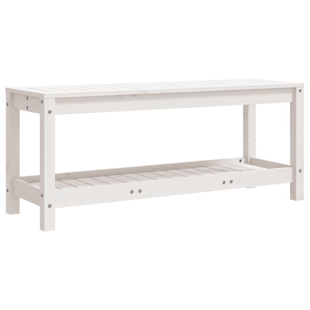 Panca da Giardino Bianca 108x35x45 cm Legno Massello di Pino - homemem39