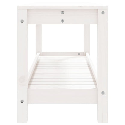 Panca da Giardino Bianca 108x35x45 cm Legno Massello di Pino - homemem39