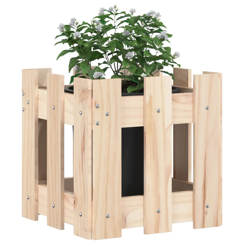 Fioriera Giardino Design a Recinzione 30x30x30 cm Massello Pino | homemem39