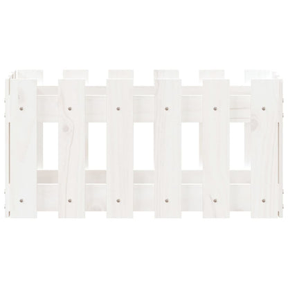 Fioriera Giardino a Recinzione Bianco 60x30x30 cm Massello Pino - homemem39