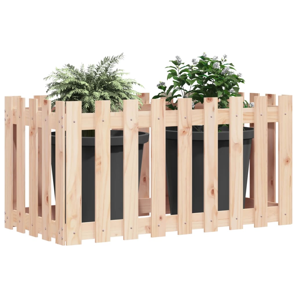 Fioriera Rialzata da Giardino a Recinzione 100x50x50 cm in Pino | homemem39