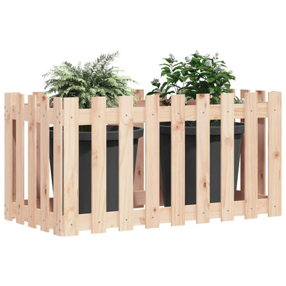 Fioriera Rialzata da Giardino a Recinzione 100x50x50 cm in Pino | homemem39