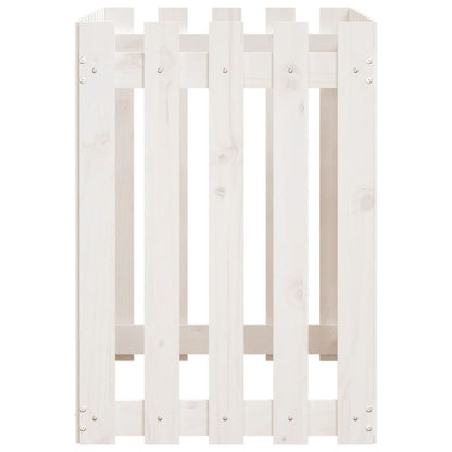 Fioriera Giardino a Recinzione Bianca 100x50x70cm Massello Pino | homemem39