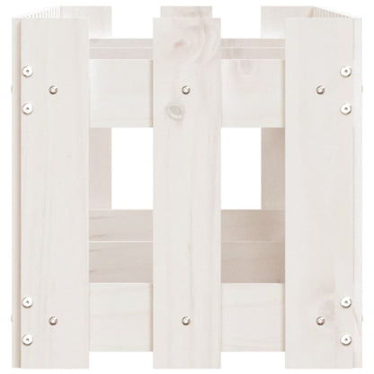 Fioriera Giardino a Recinzione Bianca 150x30x30cm Massello Pino - homemem39