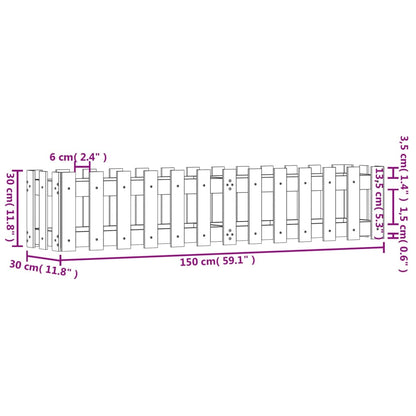 Fioriera Rialzata Giardino Recinzione 150x30x30cm Legno Douglas | homemem39