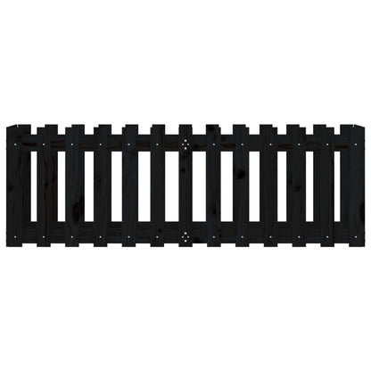 Fioriera Giardino a Recinzione Nera 150x50x50cm Massello Pino | homemem39