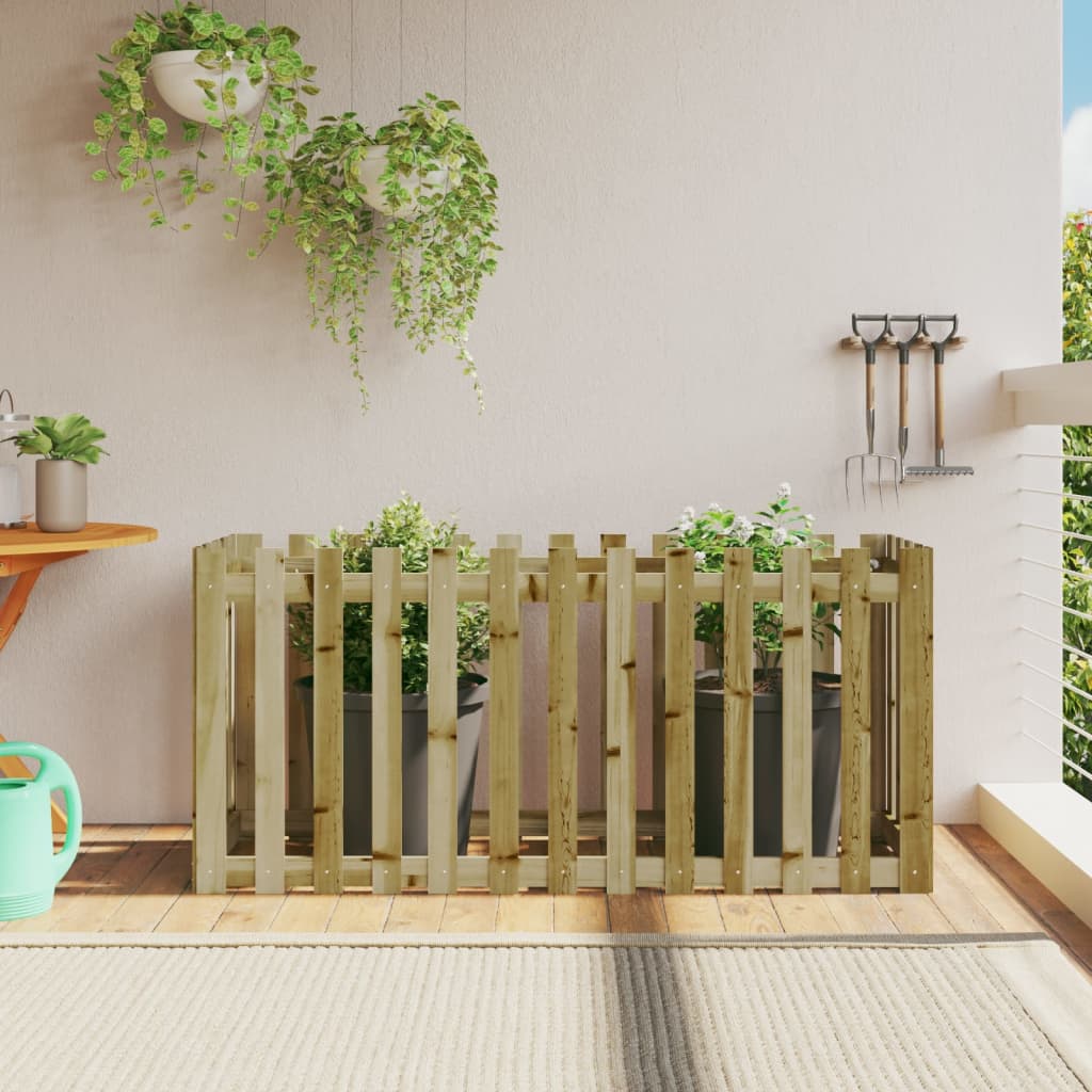 Fioriera da Giardino Recinzione 150x50x70cm in Pino Impregnato | homemem39