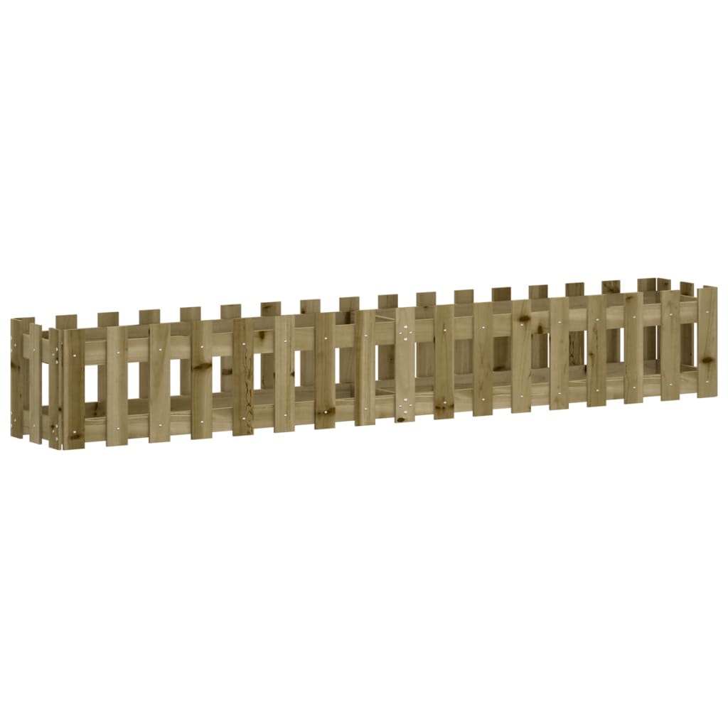 Fioriera da Giardino Recinzione 200x30x30cm in Pino Impregnato | homemem39