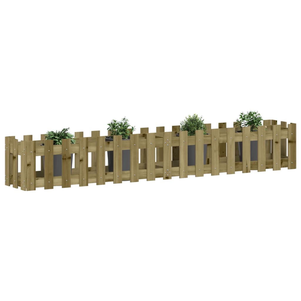 Fioriera da Giardino Recinzione 200x30x30cm in Pino Impregnato | homemem39