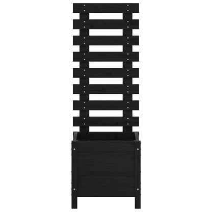 Fioriera Giardino con Rastrelliera Nera 39x39,5x114cm Pino - homemem39