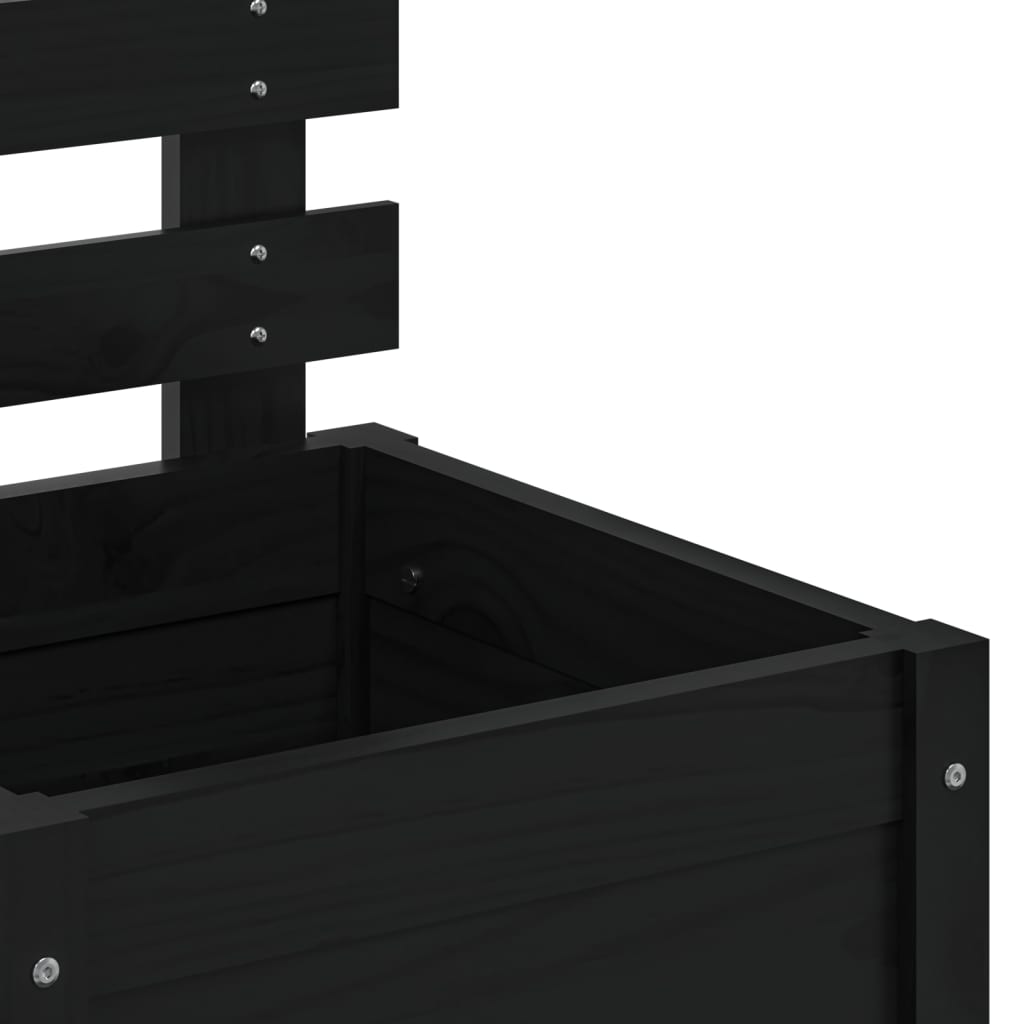 Fioriera Giardino con Rastrelliera Nera 39x39,5x114cm Pino - homemem39