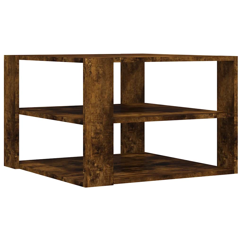 Tavolino Salotto Rovere Fumo 58x58x40 cm Legno Multistrato