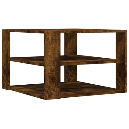 Tavolino Salotto Rovere Fumo 58x58x40 cm Legno Multistrato