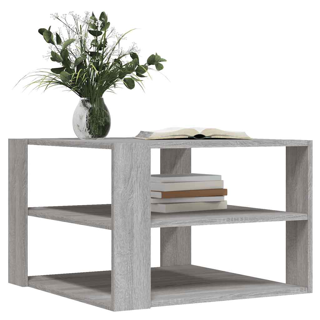 Tavolino Salotto Grigio Sonoma 58x58x40cm Legno Multistrato