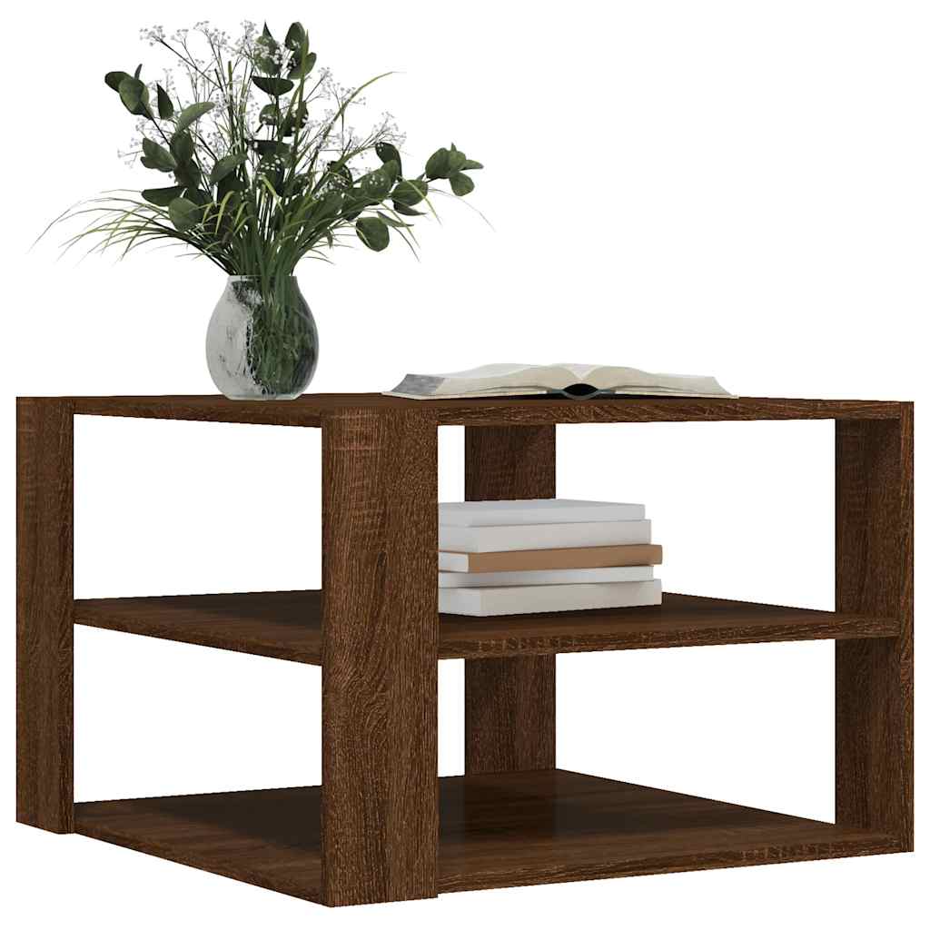 Tavolino Salotto Rovere Marrone 58x58x40 Legno Multistrato