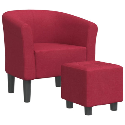 Poltrona Cabriolet con Poggiapiedi Rosso Vino