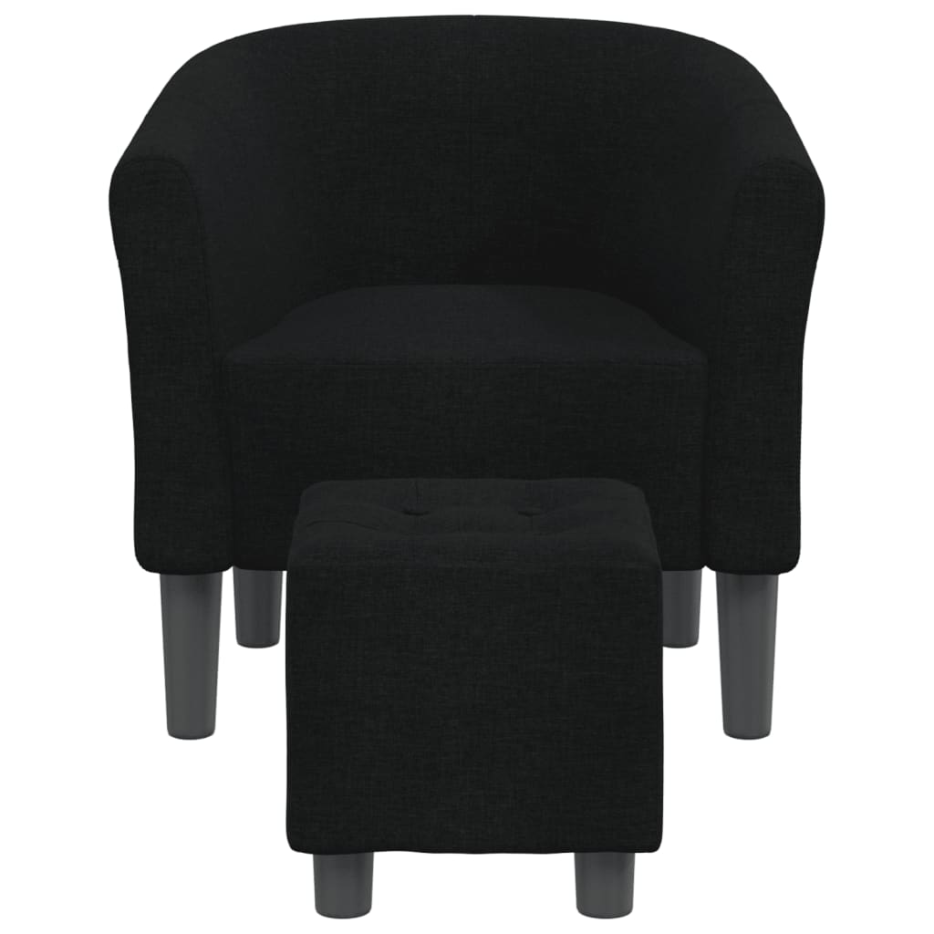 Poltrona Cabriolet e Poggiapiedi Nera