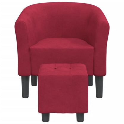 Poltrona Cabriolet con Poggiapiedi Rosso Vino
