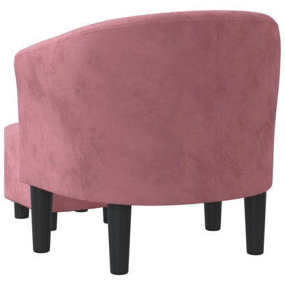 Cabriolet Armchair with Pink Velvet Footstool