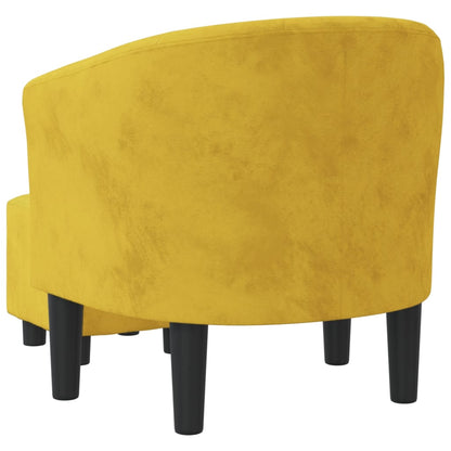 Cabriolet Armchair with Yellow Velvet Footstool