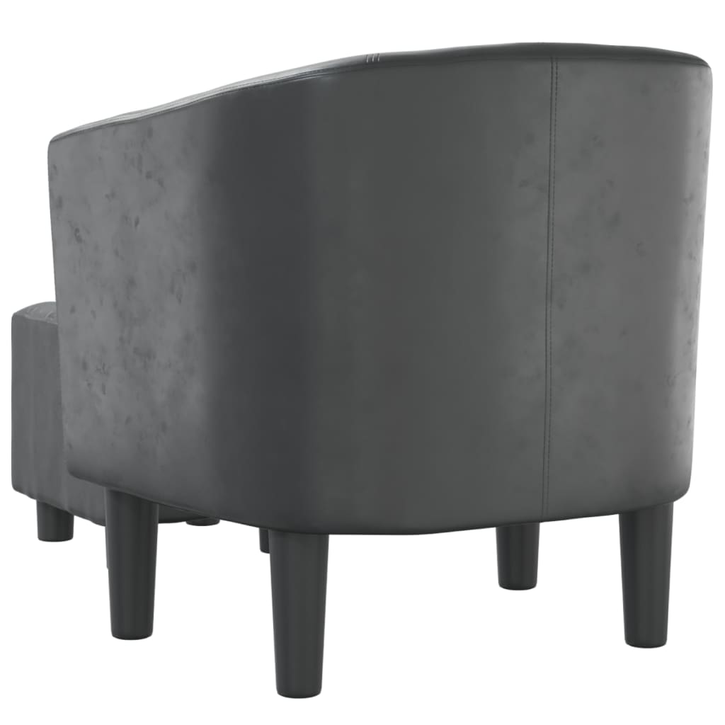 Poltrona a Pozzetto con Poggiapiedi Grigia in Similpelle - homemem39