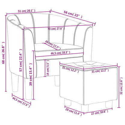 Poltrona a Pozzetto con Poggiapiedi Rosso Vino in Similpelle - homemem39