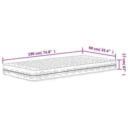 Materasso in Schiuma Bianco 90x190 cm Durezza H2 H3 - homemem39