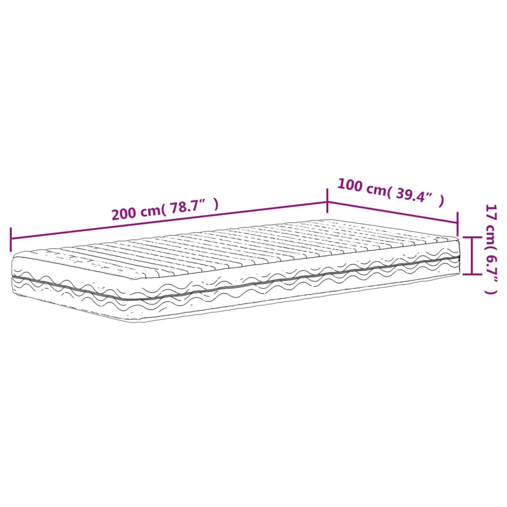 Materasso in Schiuma Bianco 100x200 cm Durezza H2 H3 - homemem39